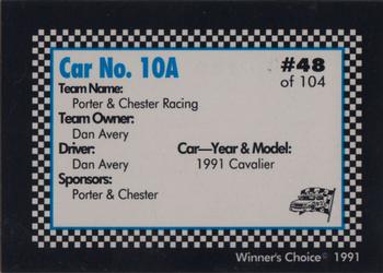 1991 Winner's Choice Modifieds  #48 Dan Avery's Car Back