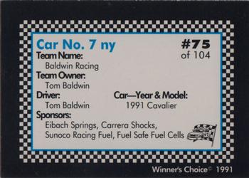 1991 Winner's Choice Modifieds  #75 Tom Baldwin's Car Back