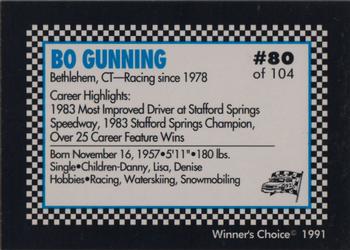 1991 Winner's Choice Modifieds  #80 Bo Gunning Back