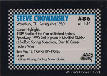 1991 Winner's Choice Modifieds  #86 Steve Chowansky Back