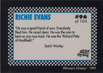 1991 Winner's Choice Modifieds  #96 Richie Evans w/Car/Another of Many Wins Back