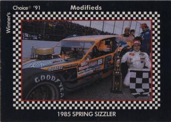 1991 Winner's Choice Modifieds  #101 Richie Evans w/Car/1985 Spring Sizzler Front