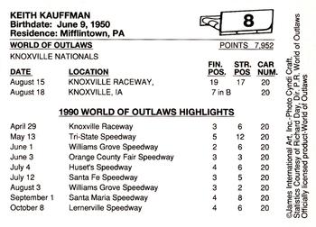 1990 World of Outlaws #8 Keith Kauffman Back