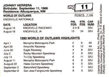 1990 World of Outlaws #11 Johnny Herrera Back