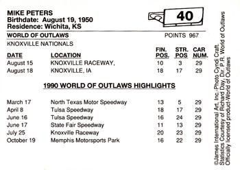 1990 World of Outlaws #40 Mike Peters Back