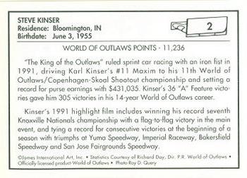 1991 World of Outlaws #2 Steve Kinser Back