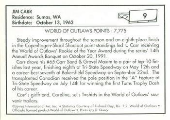 1991 World of Outlaws #9 Jimmy Carr Back