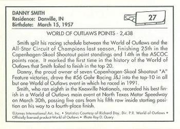 1991 World of Outlaws #27 Danny Smith Back