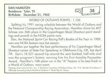 1991 World of Outlaws #38 Dan Hamilton Back