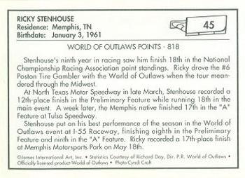 1991 World of Outlaws #45 Ricky Stenhouse Back