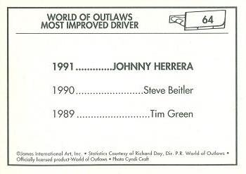 1991 World of Outlaws #64 Tom Basinger Back