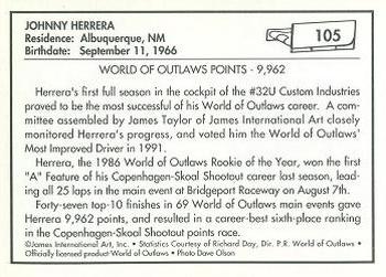 1991 World of Outlaws #105 Johnny Herrera's Car Back