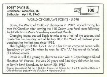 1991 World of Outlaws #108 Bobby Davis Jr.'s Car Back