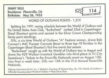 1991 World of Outlaws #114 Jimmy Sills' Car Back