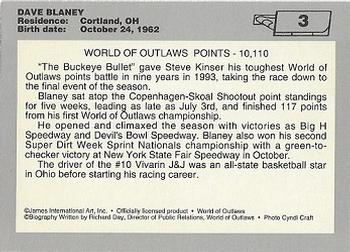 1994 World of Outlaws #3 Dave Blaney Back