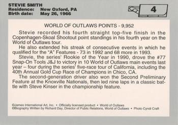 1994 World of Outlaws #4 Stevie Smith Back