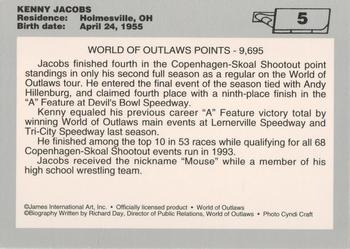 1994 World of Outlaws #5 Kenny Jacobs Back