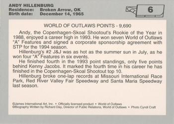 1994 World of Outlaws #6 Andy Hillenburg Back