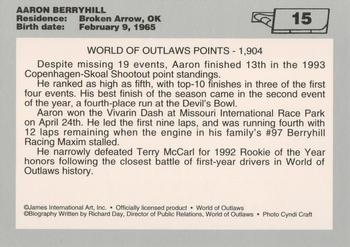 1994 World of Outlaws #15 Aaron Berryhill Back