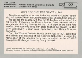 1994 World of Outlaws #27 Jim Carr Back
