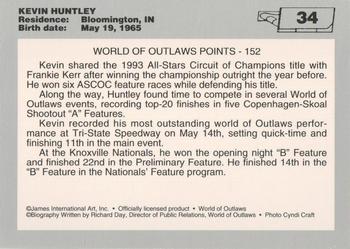 1994 World of Outlaws #34 Kevin Huntley Back