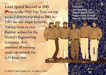 1993 Hi-Tech 1992 Indy Tire Test #8 1961 Land Speed Record Back