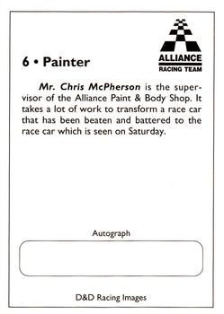 1994 Alliance Racing Team #6 Chris McPherson Back