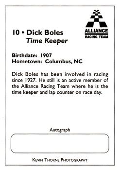 1995 Alliance Racing Team #10 Dick Boles Back