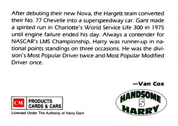 1991 CM Products Handsome Harry #5 Harry Gant's car Back
