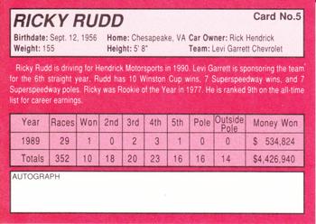 1990 AC Racing Proven Winners #5 Ricky Rudd Back