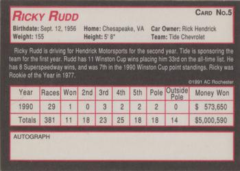 1991 AC Racing #5 Ricky Rudd Back