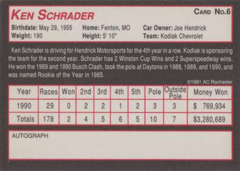 1991 AC Racing #6 Ken Schrader Back