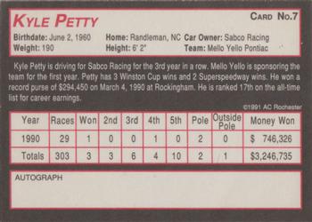 1991 AC Racing #7 Kyle Petty Back