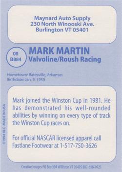 1998 Big League Cards Creative Images #09 B884 Mark Martin Back