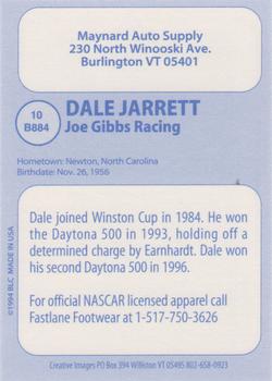 1998 Big League Cards Creative Images #10 B884 Dale Jarrett Back