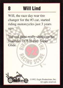 1992 Eagle Productions Bikers of the Racing Scene #8 Will Lind Back