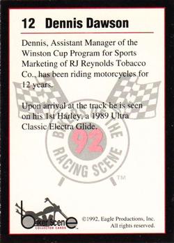 1992 Eagle Productions Bikers of the Racing Scene #12 Dennis Dawson Back