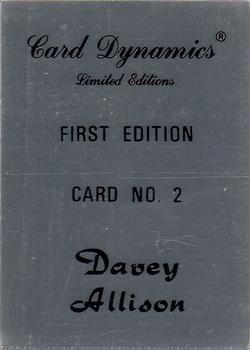 1992 Card Dynamics Davey Allison #2 Davey Allison Back