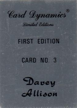 1992 Card Dynamics Davey Allison #3 Davey Allison Back