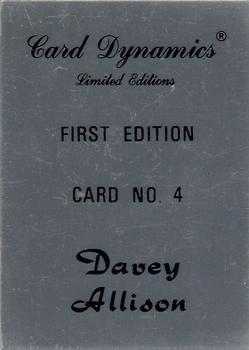 1992 Card Dynamics Davey Allison #4 Davey Allison Back