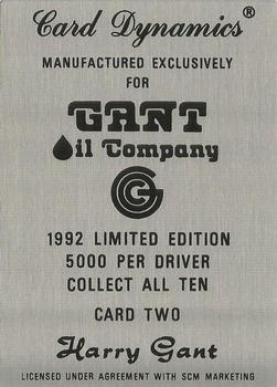 1992 Card Dynamics Gant Oil #2 Harry Gant Back