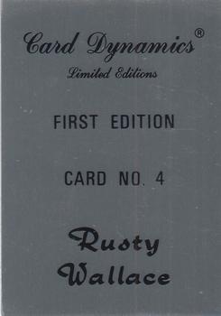 1992 Card Dynamics Rusty Wallace #4 Rusty Wallace Back