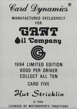 1994 Card Dynamics Gant Oil #5 Hut Stricklin Back