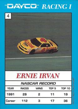 1992 Dayco #4 Ernie Irvan Back