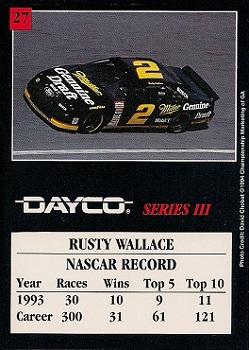 1994 Dayco #27 Rusty Wallace Back