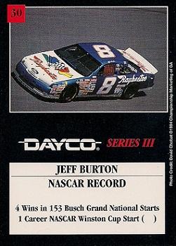1994 Dayco #30 Jeff Burton Back