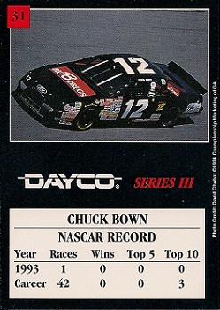 1994 Dayco #31 Chuck Bown Back