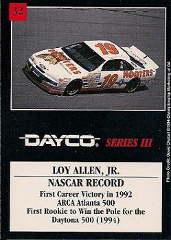 1994 Dayco #32 Loy Allen, Jr. Back