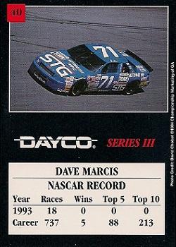 1994 Dayco #40 Dave Marcis Back