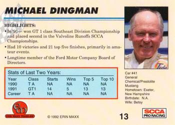 1992 Erin Maxx Trans-Am #13 Michael Dingman's Car Back